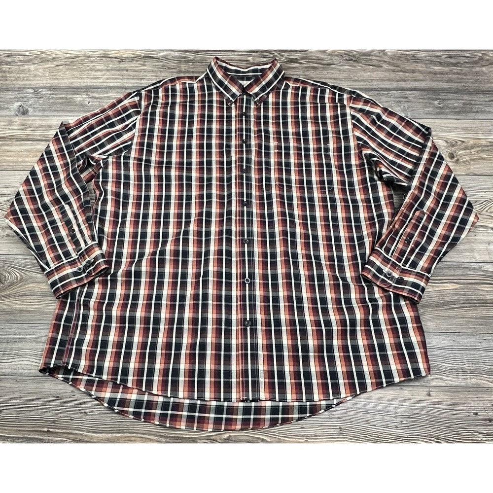 Cabela's Long Sleeve Plaid Twill Shirt Ozark Plaid XL TALL? (NO SIZE TAG)